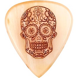 Knc Picks Skull Candy Buffalo Horn Guitar Pick With Wooden Box Single