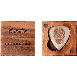 Knc Picks Skull Candy Buffalo Horn Guitar Pick With Wooden Box Single