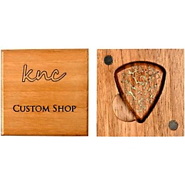 Knc Picks Magma Walnut Glowing Guitar Pick With Wooden Box Single