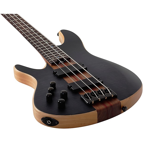 Schecter Guitar Research Charles Berthoud CB-4 Left-Handed Electric Bass See Thru Black Satin