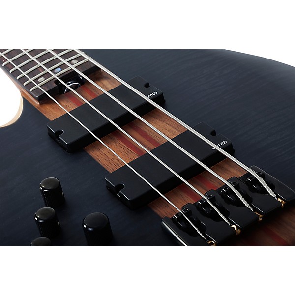 Schecter Guitar Research Charles Berthoud CB-4 Left-Handed Electric Bass See Thru Black Satin