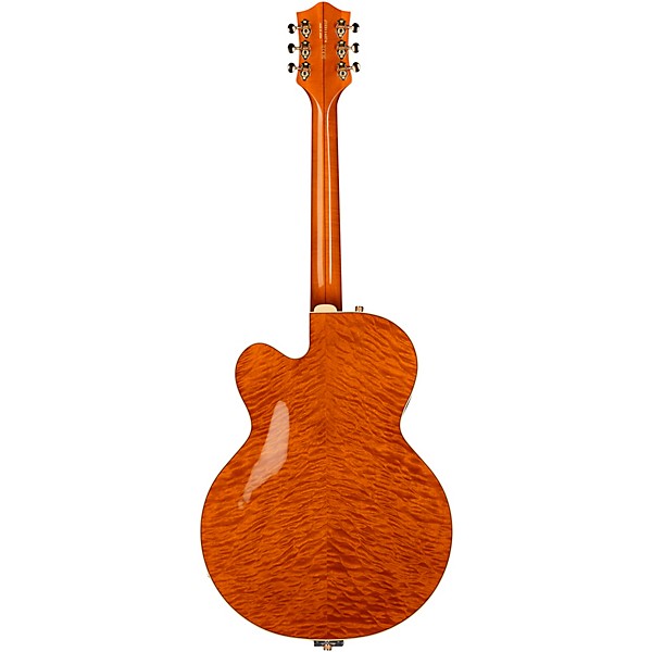 Gretsch Guitars G6120TGQM-56 Limited-Edition Quilt Classic Chet Atkins Hollowbody Electric Guitar Roundup Orange Stain