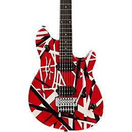 EVH Wolfgang Special Satin Striped Electric Guitar Satin Red, Black, and White