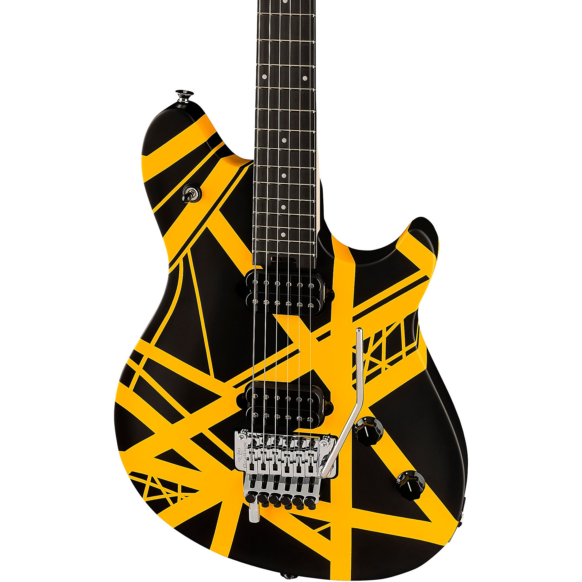 EVH Wolfgang Special Satin Striped Electric Guitar Satin Black and 