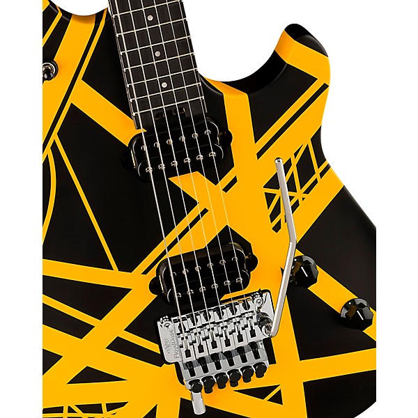 Open Box EVH Wolfgang Special Satin Striped Electric Guitar Level 1 Satin Black and Yellow