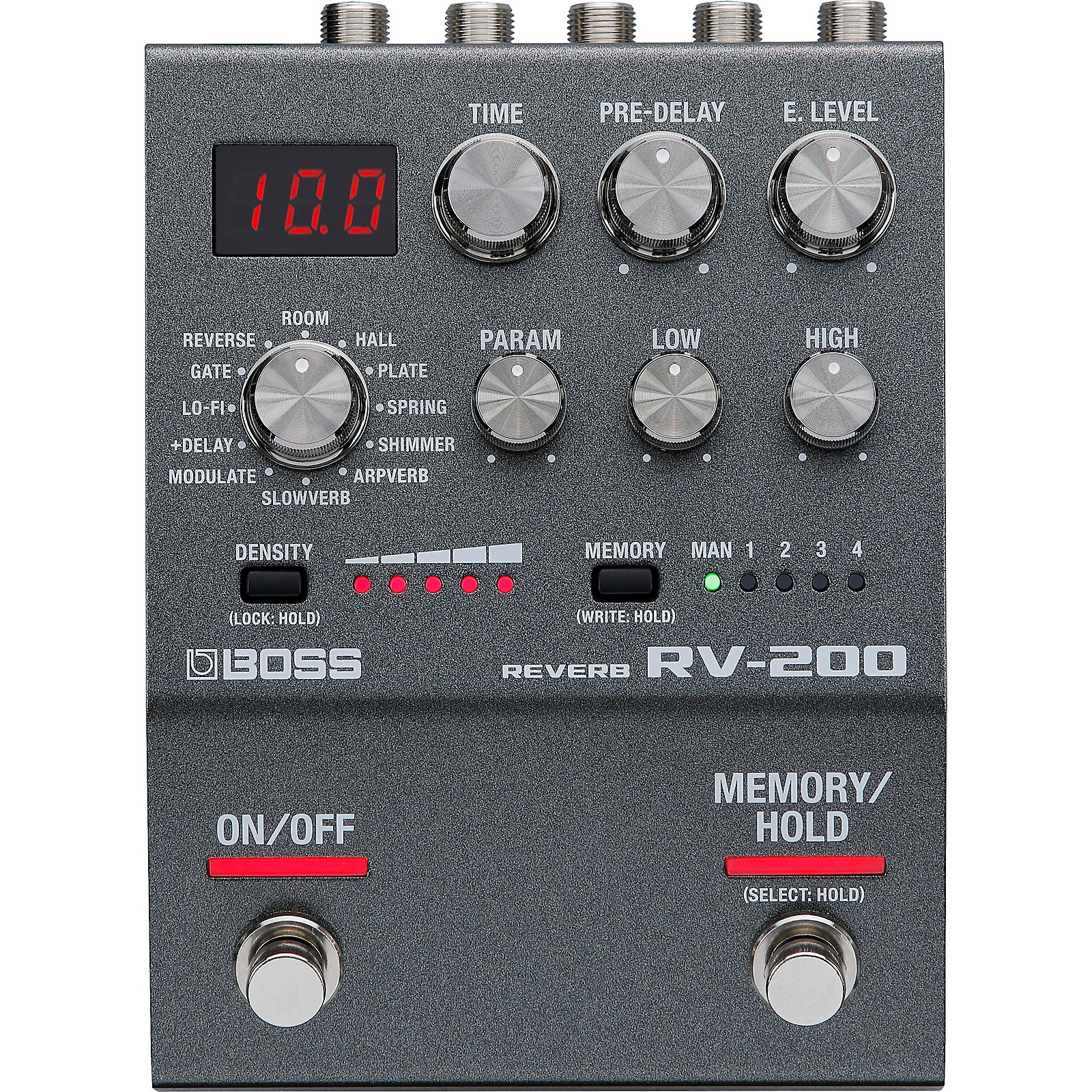 BOSS RV-200 Reverb Effects Pedal Black | Guitar Center