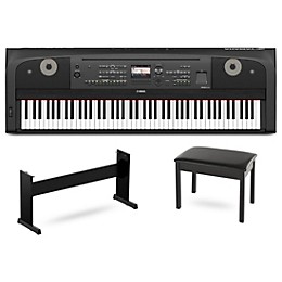 Yamaha DGX-670 88-Key Portable Grand Piano With Matching Stand and Bench Black