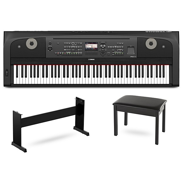 Yamaha DGX-670 88-Key Portable Grand Piano With Matching Stand and Bench Black