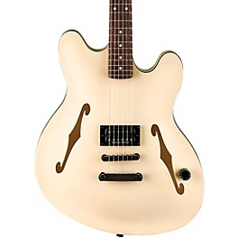 Fender Tom DeLonge Starcaster Electric Guitar Satin Olym... Fender Tom DeLonge Starcaster Electric Guitar Satin Olympic White