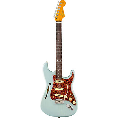 Fender American Professional Ii Stratocaster Thinline Limited-Edition Electric Guitar Transparent Daphne Blue for sale
