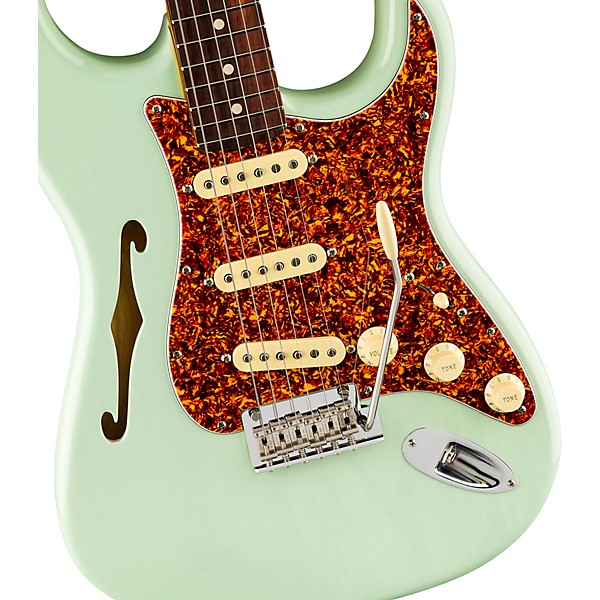 Fender American Professional II Stratocaster Thinline Limited-Edition Electric Guitar Transparent Surf Green