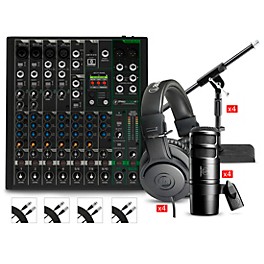 Mackie ProFX10v3+ Content Creator Bundle With AT2040 Microphones and ATH-M20X Headphones