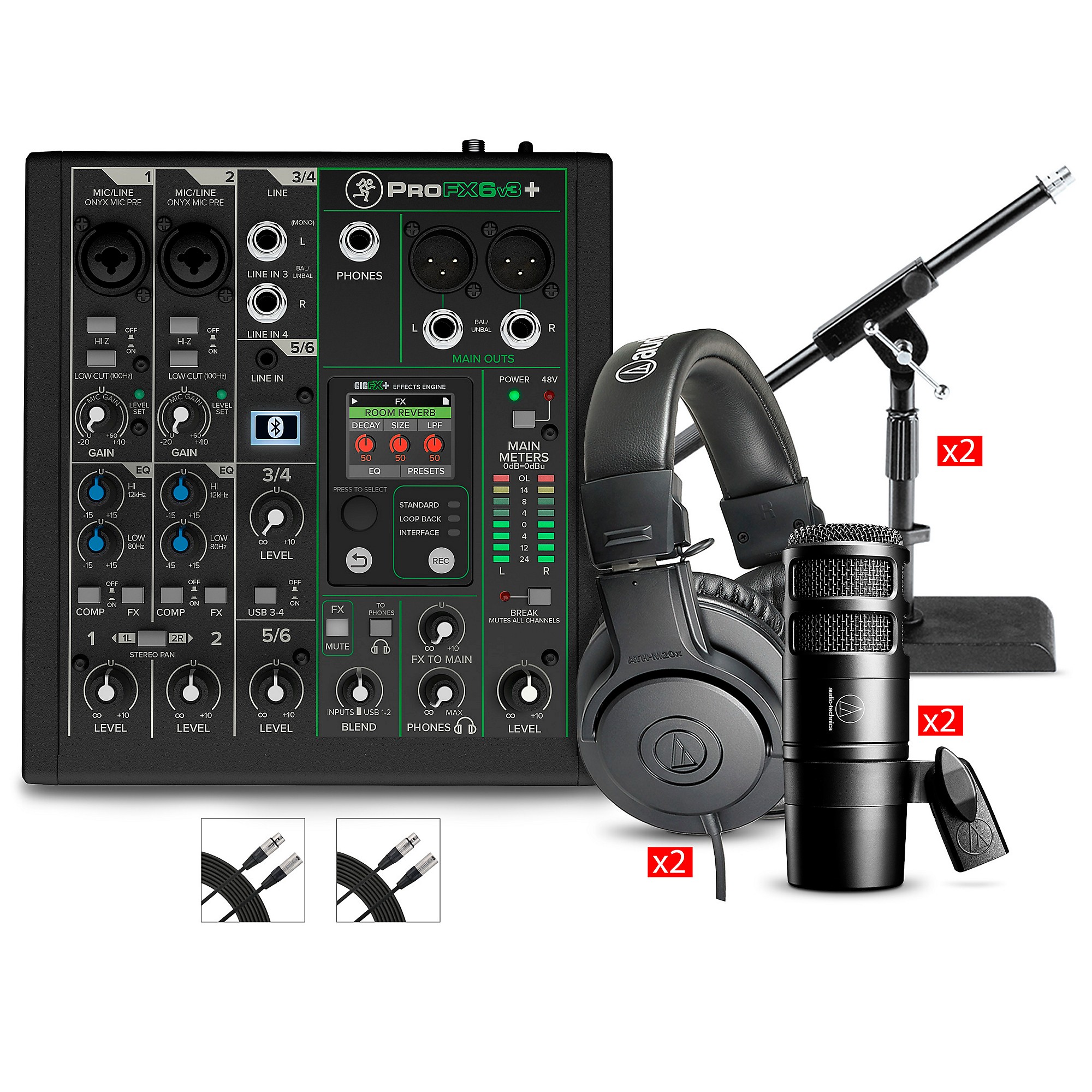Mackie ProFX6v3+ Content Creator Bundle With AT2040