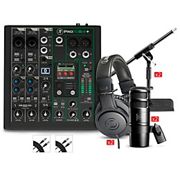 Mackie ProFX6v3+ Content Creator Bundle With AT2040 Microphones and ATH-M20X Headphones