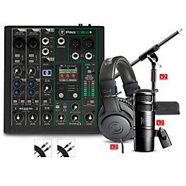 Mackie ProFX6v3+ Content Creator Bundle With AT2040 Microphones and ATH-M20X Headphones