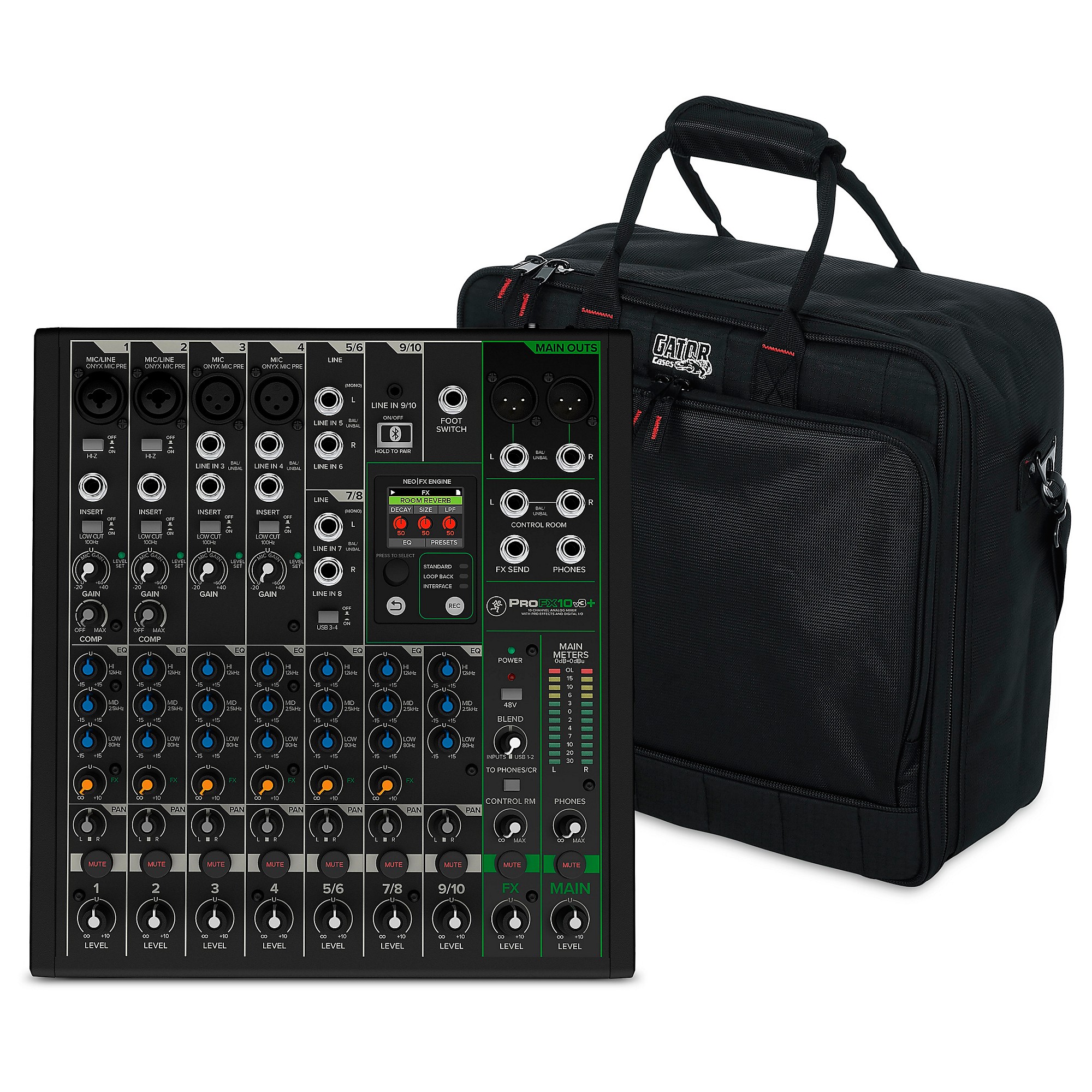 Mackie ProFX10v3+ 10-Channel Mixer With Gator Mixer Bag | Guitar
