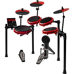 Alesis Nitro Max 8-Piece Electronic Drum Set With Bluetooth, BFD Sounds & DA2108 Drum Amp Red