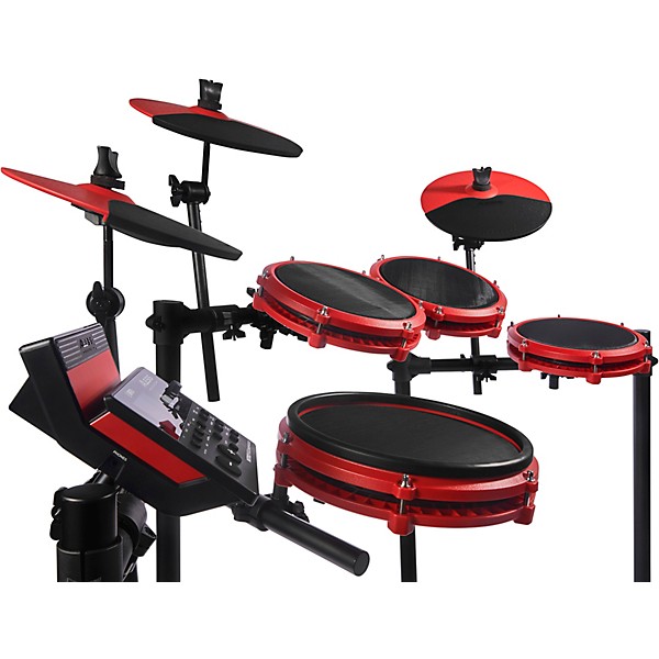 Alesis NITRO MAX 8-Piece Electronic Drum Set With Bluetooth, BFD Sounds & DA2108 Drum Amp Red