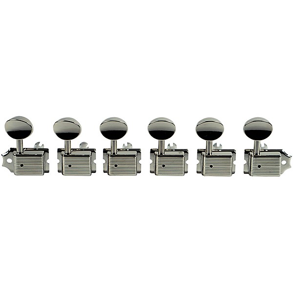 Kluson 6-In-Line Deluxe Series Oval Metal No Logo Tuning Machines Nickel