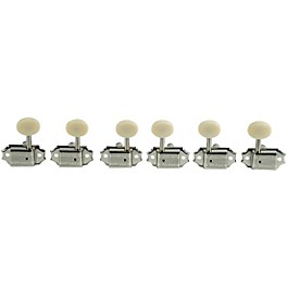 Kluson 3 On A Plate Deluxe Series Oval Plastic Double Line Logo Tuning Machines Nickel