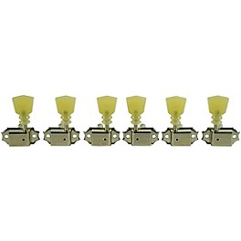 Kluson 3 Per Side Deluxe Series Pearl Double Ring Single Line Logo Tuning Machines Nickel