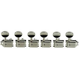 Kluson 6-In-Line Deluxe Series Oval Metal Double Line Logo Tuning Machines Nickel
