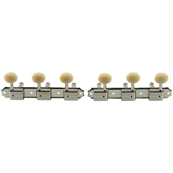 Kluson 3 On A Plate Deluxe Series Oval Plastic No Logo Tuning Machines Nickel