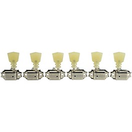 Kluson 3 Per Side Locking Deluxe Series Pearl Double Ring Tuning Machines Nickel