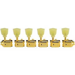 Kluson 6-In-Line Deluxe Series Pearl Single Ring Tuning Machines For Gibson Explorer Gold