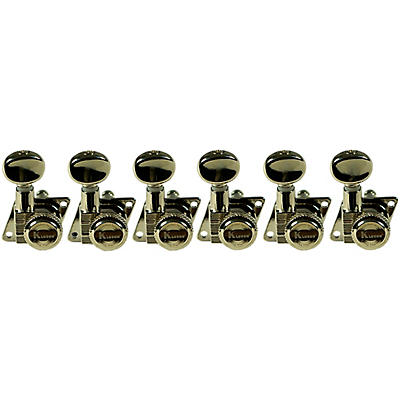 Kluson 6-In-Line Locking Revolution Series F-Mount Tuning Machines With Staggered Posts Nickel for sale