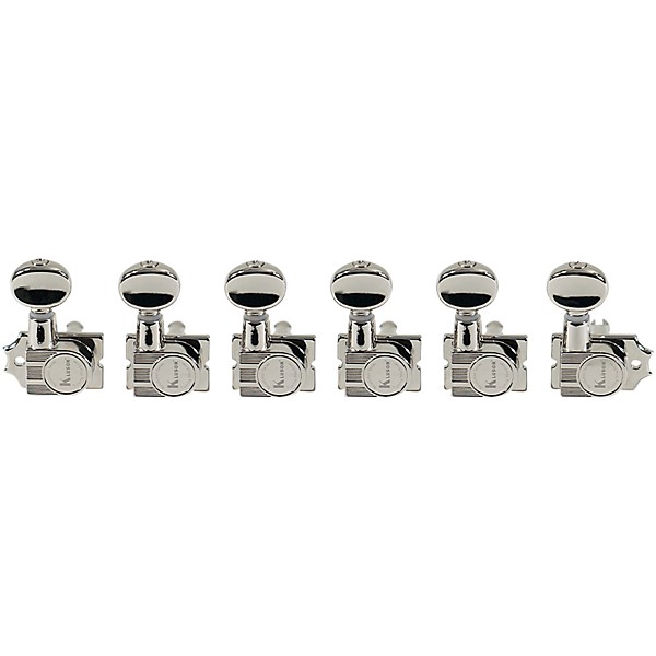 Kluson 6-In-Line Revolution Series H-Mount Tuning Machines With Staggered Posts Nickel