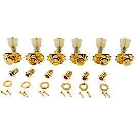 Kluson 3 Per Side Locking Revol... Kluson 3 Per Side Locking Revolution Series G-Mount Pearloid Keystone Tuning Machines Gold