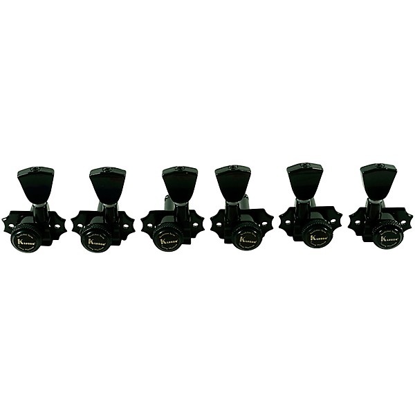 Kluson 3 Per Side Locking Revolution Series G-Mount Non-Collared Metal Keystone Tuning Machines Black