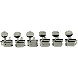 Kluson 6-In-Line Supreme Series Oval Metal Tuning Machines With Staggered Posts Nickel