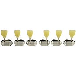 Kluson 3 Per Side Supreme Series Pearl Single Ring Tuning Machines Nickel