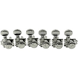 Kluson 6-In-Line Locking Revolution Series H-Mount Tuning Machines With Staggered Posts Nickel