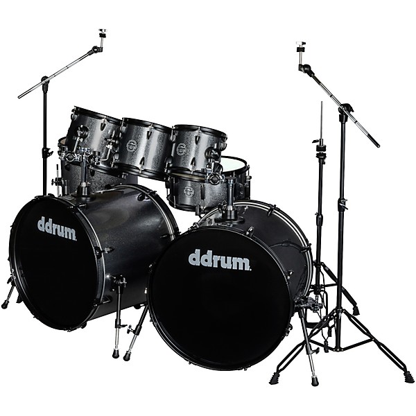 ddrum D2 8-Piece Double Bass Complete Kit with Black Hardware Dark Silver Sparkle