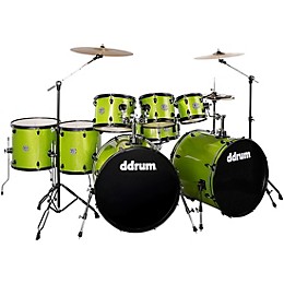 ddrum D2 8-Piece Double Bass Drum Set - Lime Sparkle
