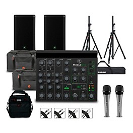 Mackie MobileMix 8-Channel USB-Powerable Mixer With Pair of Thrash212 GO Speakers, Roadrunner Bags, e835 Microphones, Stan...