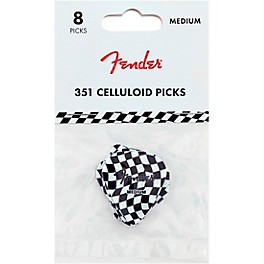 Fender 351 Celluloid Wavy Checkerboard Guitar Picks 8 Pack