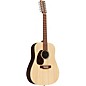 Martin DX2E 12-String X Series Rosewood Left-Handed Dreadnought Acoustic-Electric Guitar Natural