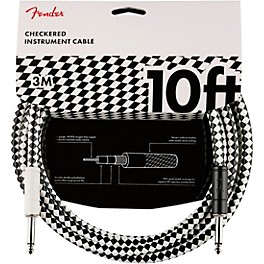 Fender Pro Straight to Straight Checkboard Instrument Cable 10 ft. Black