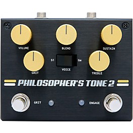 Pigtronix Philosopher Tone 2 Optical Compressor With Grit Effects Pedal Black