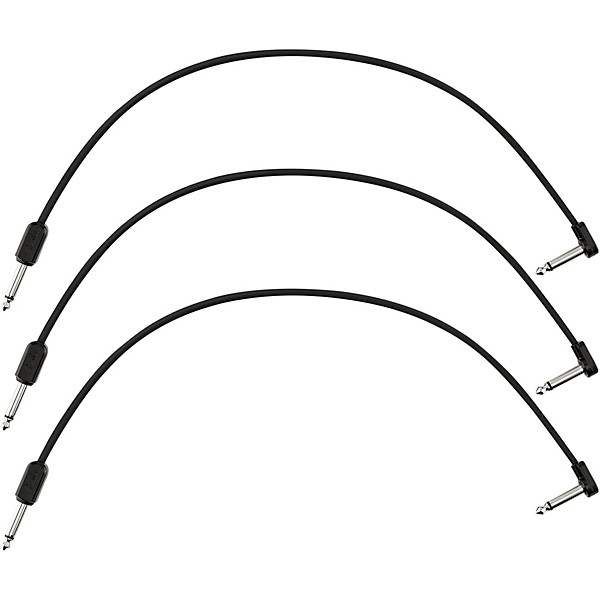 Fender Blockchain Straight to Angle Patch Cables, 3-Pack 16 in. Black