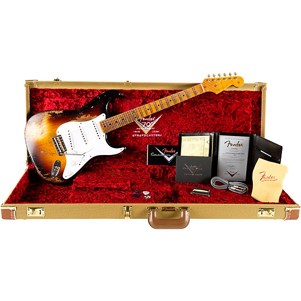 Fender Custom Shop 70th Anniversary 1954 Stratocaster Super Heavy Relic Limited Edition Electric Guitar Wide Fade 2-Color ...