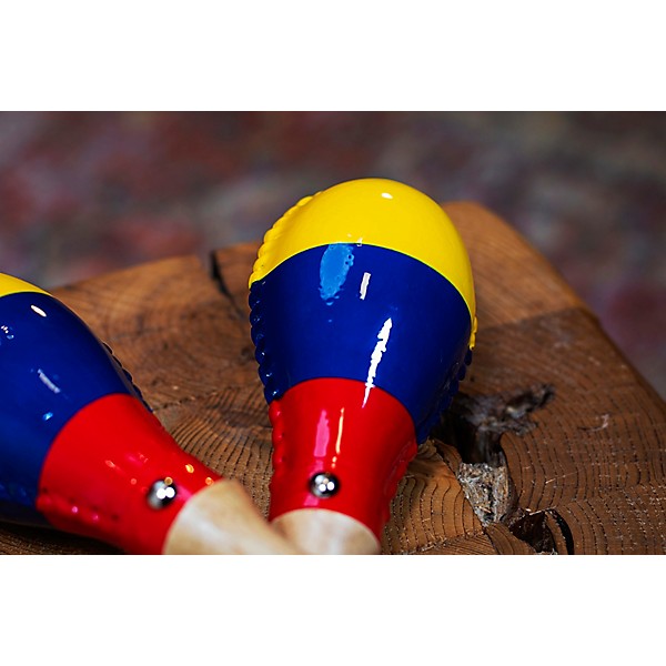 MEINL Traditional Rawhide Maracas with Colombian Flag