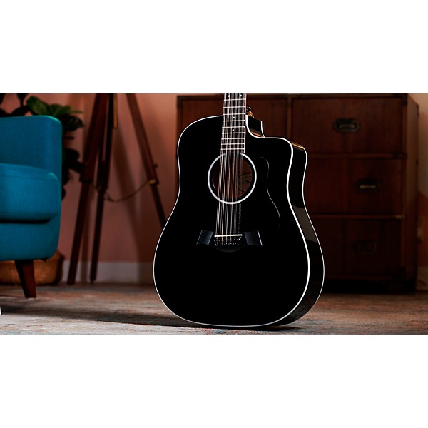Taylor 250ce Plus Dreadnought 12-String Acoustic-Electric Guitar Black