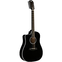 Taylor 250ce Plus Dreadnought 12-String Left-Handed Acoustic-Electric Guitar Black