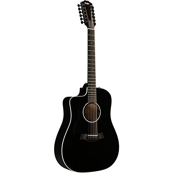 Taylor 250ce Plus Dreadnought 12-String Left-Handed Acoustic-Electric Guitar Black