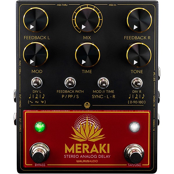 Open Box Walrus Audio Meraki Analog Stereo Delay Effects Pedal Level 1 Black